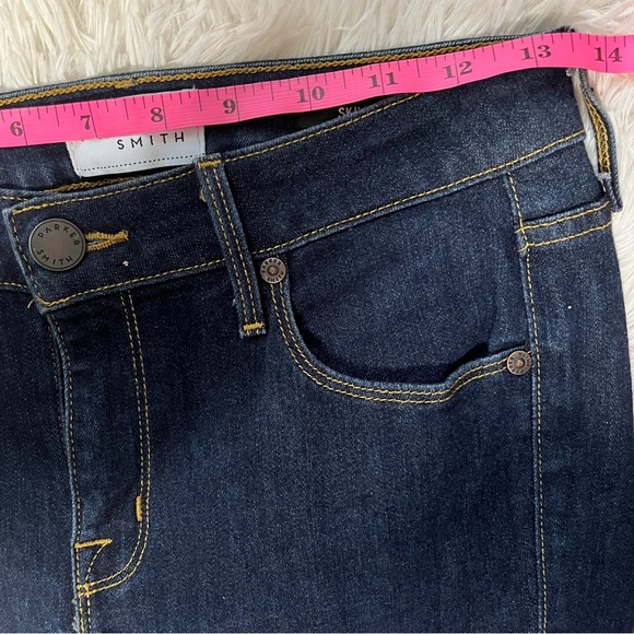 New Parker Smith Mid-Rise Dark Rinse Contrast Stitching Skinny Jeans Sze 0 - Picture 12 of 15